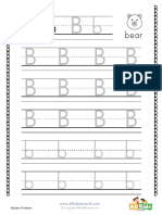 4 Line Letter B Tracing Worksheet