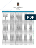 Super Back Report Call Log: Name Phone Number Time Duration Type