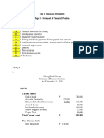 Mendoza - UNIT 1 - Statement of Financial Position