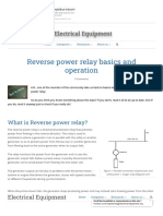 Reverse Power Relay Basics and Operation