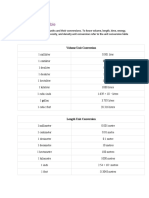 Unit Conversion Table