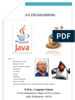 Java Programming: II B.SC., Computer Science