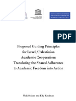 Proposed Guiding Principles For Israeli/Palestinian Academic Cooperation: Translating The Shared Adherence To Academic Freedom Into Action