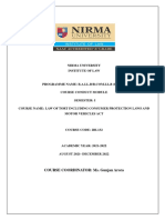 LAW OF TORTS - CP MV Act 2019 - 2BL132