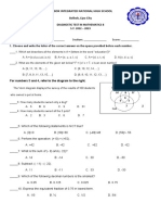 Diagnostic Test For G8 Mathematics