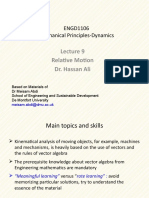 Relative Motion Dr. Hassan Ali: ENGD1106 Mechanical Principles-Dynamics