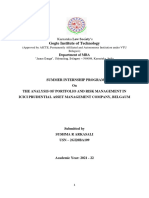 Analysis of Portfolio and Risk Management in ICICI Prudential Mutual Fund - Sushma R Arkasali