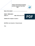 Omer G G10 Summative Assessment - Criterion B Linear Equation