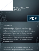 Machine Translation Technologies