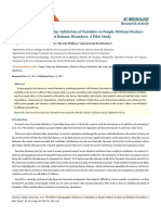 Portable Posturography Validation of Variables in People Without Posture and Balance Disorders