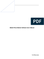 Mobile Phone Monitor Software User'S Manual: For Iphone Only