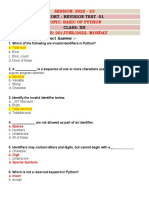 ANS WER KEY Xii Cs MCQ 15 June 2022