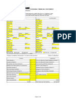 Personal Financial Statement Blank Form Excel