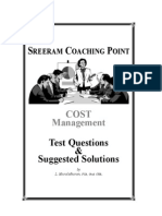 Cost Management Test Questions and Suggested Solutions