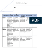 Rubric Position-Paper