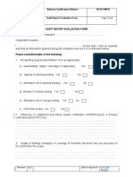 Audit Report Evaluation Form