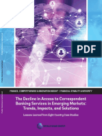 The Decline in Access To Correspondent Banking Services in Emerging Markets: Trends, Impacts, and Solutions