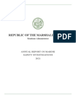 Republic of The Marshall Islands Annual Report On Marine Safety Investigations 2021