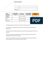 Health Surveillance Questionaire