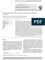 Emergency Department Staff Perceptions of Their Roles in Providing End of Life Care