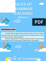 Rules of Grammar Teaching