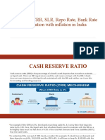 Change in CRR, SLR, Repo Rate, Bank Rate and Their Relation With Inflation in India