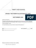 Grade 7 Mathematics Diagnostic Test