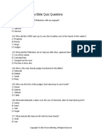 Book of Judges Bible Quiz Questions and Answers