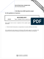 0610 BIOLOGY: MARK SCHEME For The May/June 2009 Question Paper For The Guidance of Teachers