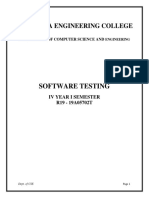 IV-I SOFTWARE TESTING Complete Notes