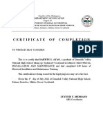 Certificate of Completion