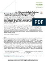 Ef Ficacy and Safety of Stereotactic Body Radiation Therapy For Pediatric Malignancies: The LITE-SABR Systematic Review and Meta-Analysis