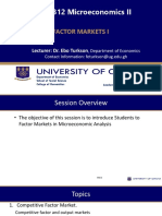 ECON 312 Microeconomics Factor Markets I