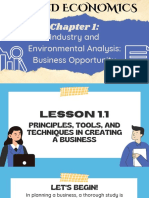 APPLIED ECONOMICS - Industry and Environmental Analysis - Business Opportunity - Principles, Tools, and Techniques in Creating A Business PDF