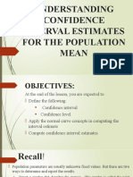 Understanding Confidence Interval Estimates For The Population Mean