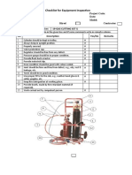 Checklist For Equipment Inspection Gas Cutting Set