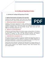 Activity For Grading and Reporting of Grades