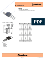 High Power Bipolar Transistor: TO-220, General Purpose Features