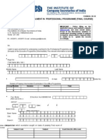 Application For Enrolment in Professional Programme (Final Course)