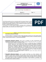 Chooses Appropriate Quantitative Research Design.: Handout No. 6 Ininquiries, Investigation and Immersion