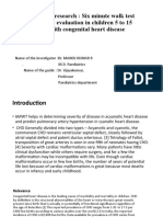 Title of The Research: Six Minute Walk Test (6mwt) For Evaluation in Children 5 To 15 Years With Congenital Heart Disease