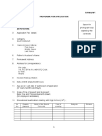 (Deputation) : Annexure-1 Proforma For Application