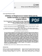 Inhibition of Streptococcus Mutans ATCC 25175 Biof