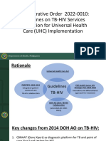 Administrative Order 2022-0010: Guidelines On TB-HIV Services Integration For Universal Health Care (UHC) Implementation