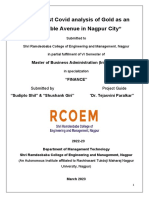 Pre and Post Covid Analysis of Gold As An Investable Avenue in Nagpur City