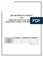 JMS For INSTRUMENT TUBING AND IMPULSE LINE Pressure Leak Test