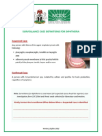 Surveillance Case Definitions For Diphtheria