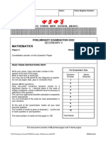 Mathematics 4048/02: Preliminary Examination 2022