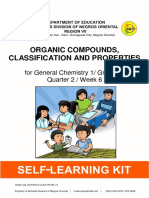 Organic Compounds, Classification and Properties: For General Chemistry 1/ Grade 12 Quarter 2 / Week 6