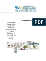 Assessing The Customer Satisfaction Towards Service Quality of Indian Railways: A Case Study On Indian Railway.